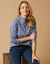 T-shirt col montant zippé imprimé (bleu grisé)