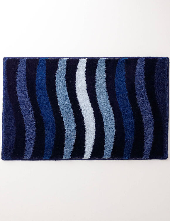 Tapis de bain zèbre très moelleux (bleu)