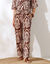 Pantalon large fluide imprimé (chocolat / beige)