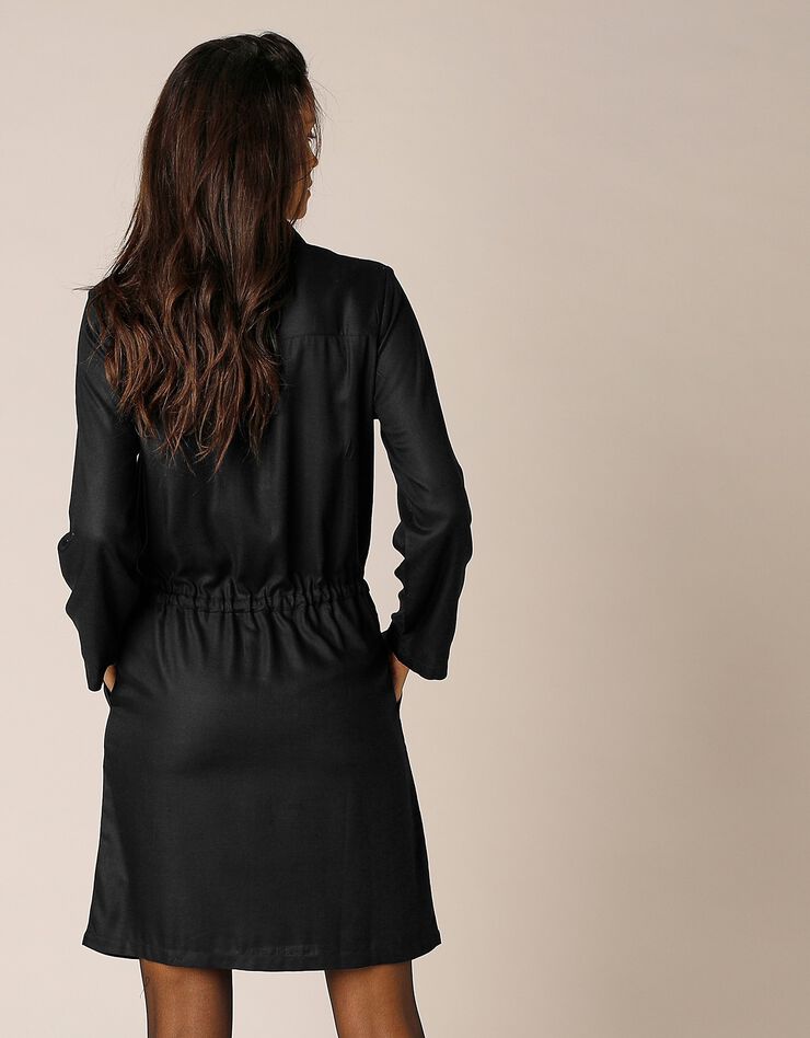 Robe chemise unie (noir) Robe chemise unie (noir)