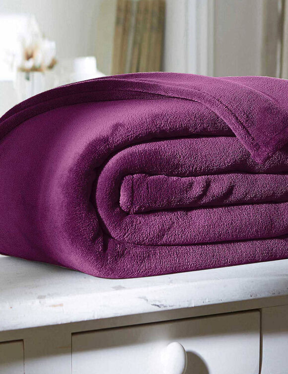 Couverture microfibre (prune)