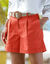 Short avec ceinture en jute amovible (paprika)