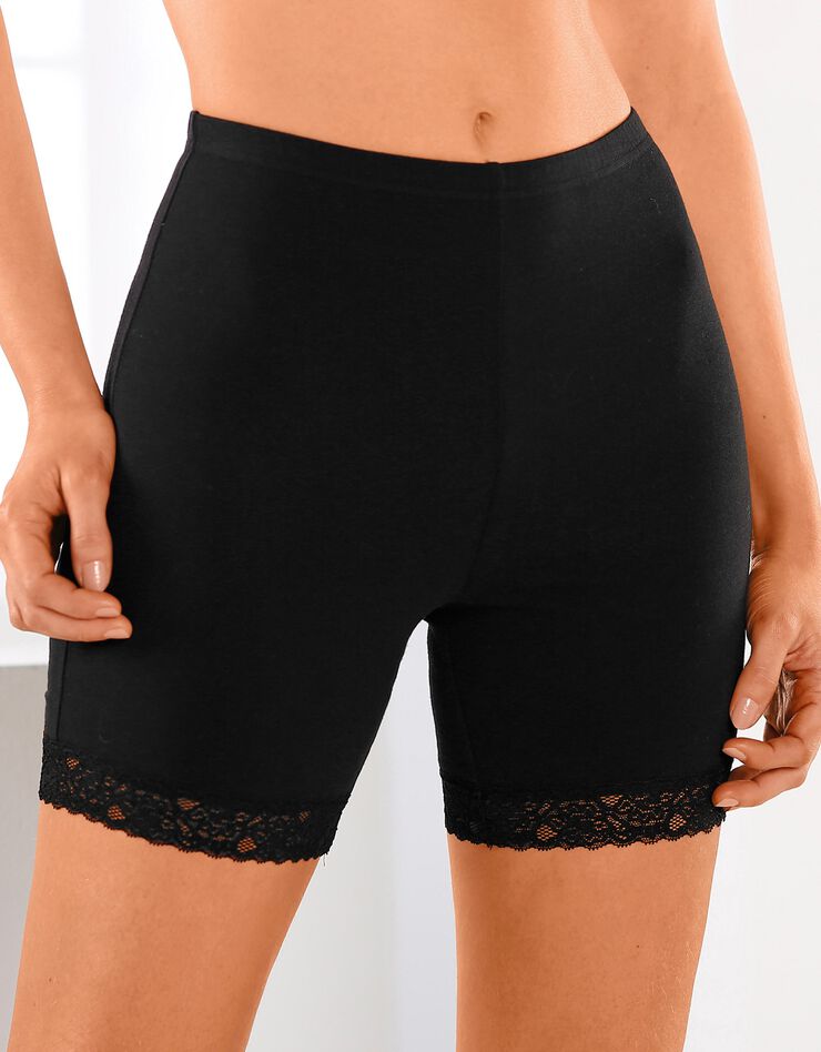 Culotte panty coton et dentelle - lot de 2 (noir) Culotte panty coton et dentelle - lot de 2 (noir)