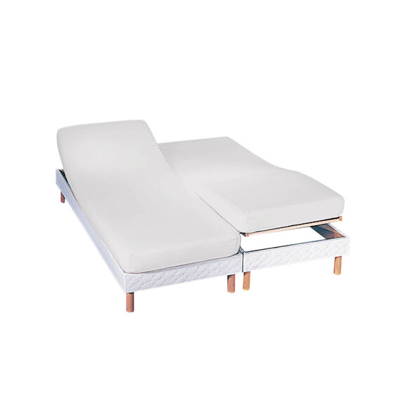 Drap-housse uni sommier articulé jersey bonnets 27 cm (blanc)