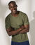 T-shirt col rond manches courtes (kaki)