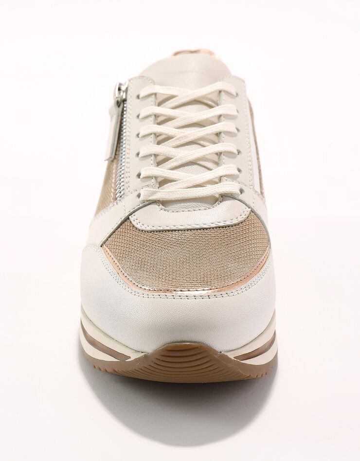 Baskets zippées bi-matière (beige) Baskets zippées bi-matière (beige)
