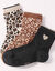 Chaussettes fantaisie motif léopard - lot de 3 (gris + caramel + beige)