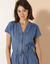 Robe courte col zippé, denim léger (stone)