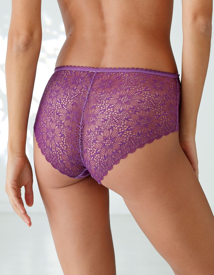 Culotte forme maxi microfibre et dentelle stretch - lot de 2 (violine) Culotte forme maxi microfibre et dentelle stretch - lot de 2 (violine)