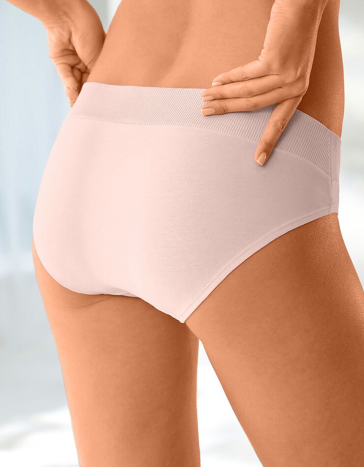 Culotte midi coton stretch ceinture confort - lot de 2 (kaki + peau) Culotte midi coton stretch ceinture confort - lot de 2 (kaki + peau)