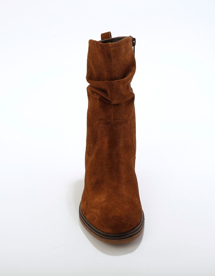 Bottes fourrées en cuir plissé  (chocolat)