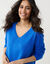 Pull col V, toucher doux (bleu)