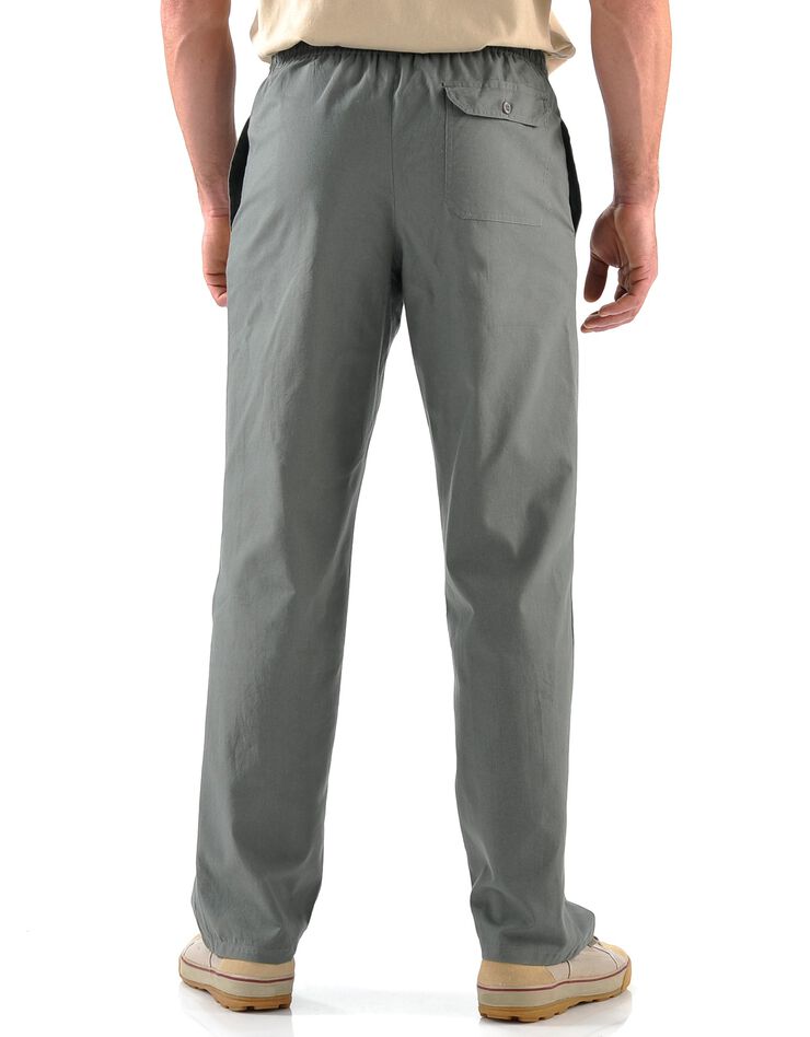 Pantalon toile taille élastiquée (gris)