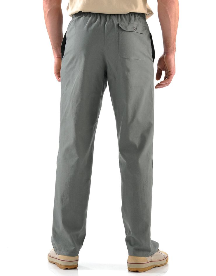 Pantalon toile taille élastiquée (gris) Pantalon toile taille élastiquée (gris)