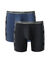 Boxer long imprimé côté coupe short - lot de 2 (noir + bleu)