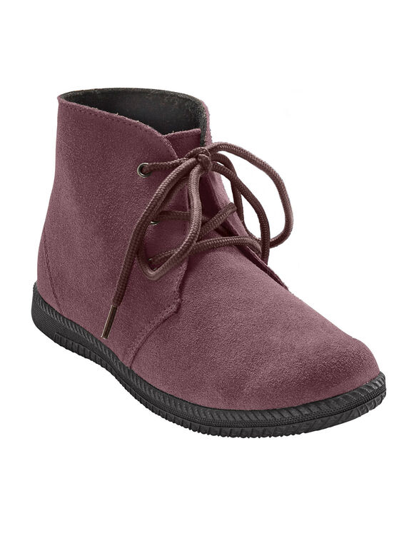 Bottines à lacet en croûte de cuir (marron)