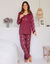 Pyjama pantalon imprimé fleurs - pur coton (cerise)