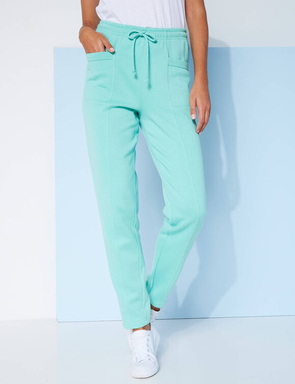 Pantalon jogging, molleton gratté (vert d'eau)