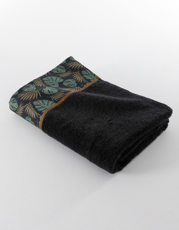 Éponge coton liteau motif jungle - 420 g/m² (noir) Éponge coton liteau motif jungle - 420 g/m² (noir)