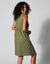 Robe plastron macramé (kaki)