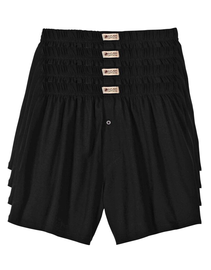 Caleçon flottant ouvert uni - lot de 4 (noir) Caleçon flottant ouvert uni - lot de 4 (noir)
