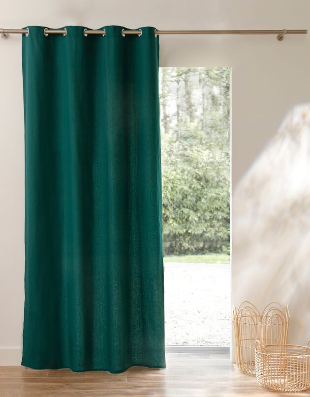 Rideau oeillets bachette tamisant uni (vert)