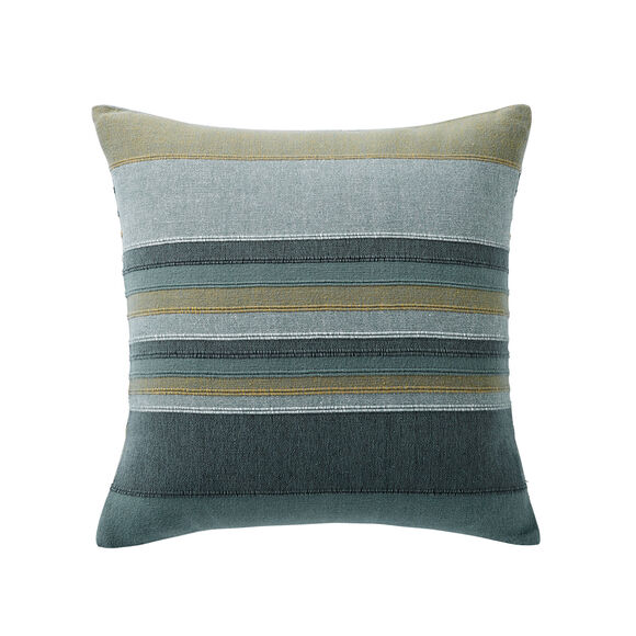 Housse coussin multicolore coton tissage artisanal - lot de 2 (vert grisé)