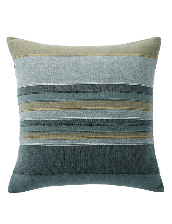 Housse coussin multicolore coton tissage artisanal - lot de 2 (vert grisé)