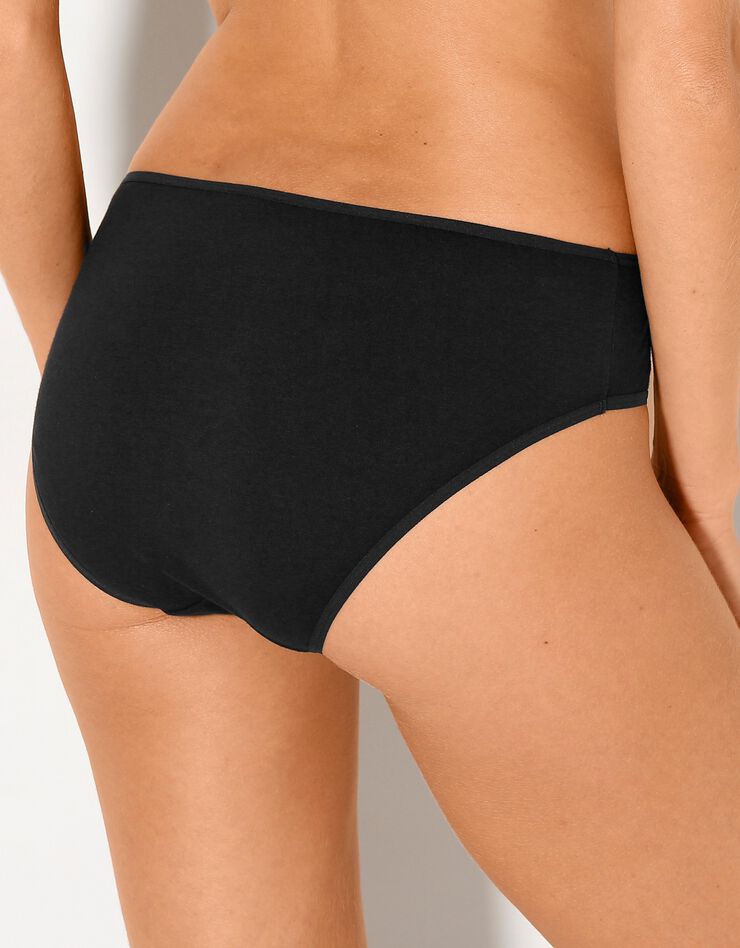 Culotte forme taï en coton extensible uni – lot de 10 (blanc / noir) Culotte forme taï en coton extensible uni – lot de 10 (blanc / noir)
