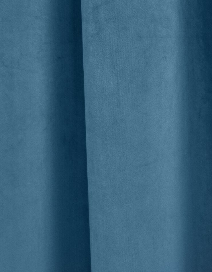 Rideau en velours uni à oeillets  (bleu paon)
