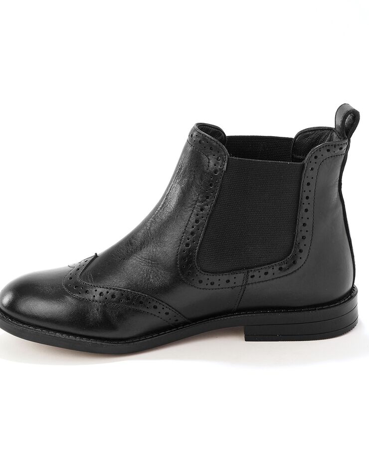Boots perforées en cuir femme - noir (noir) Boots perforées en cuir femme - noir (noir)