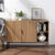 Buffet 2 portes, 2 niches en métal et bois (naturel)