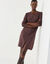 Robe pull boutonn&eacute;e, manches longues (chocolat)