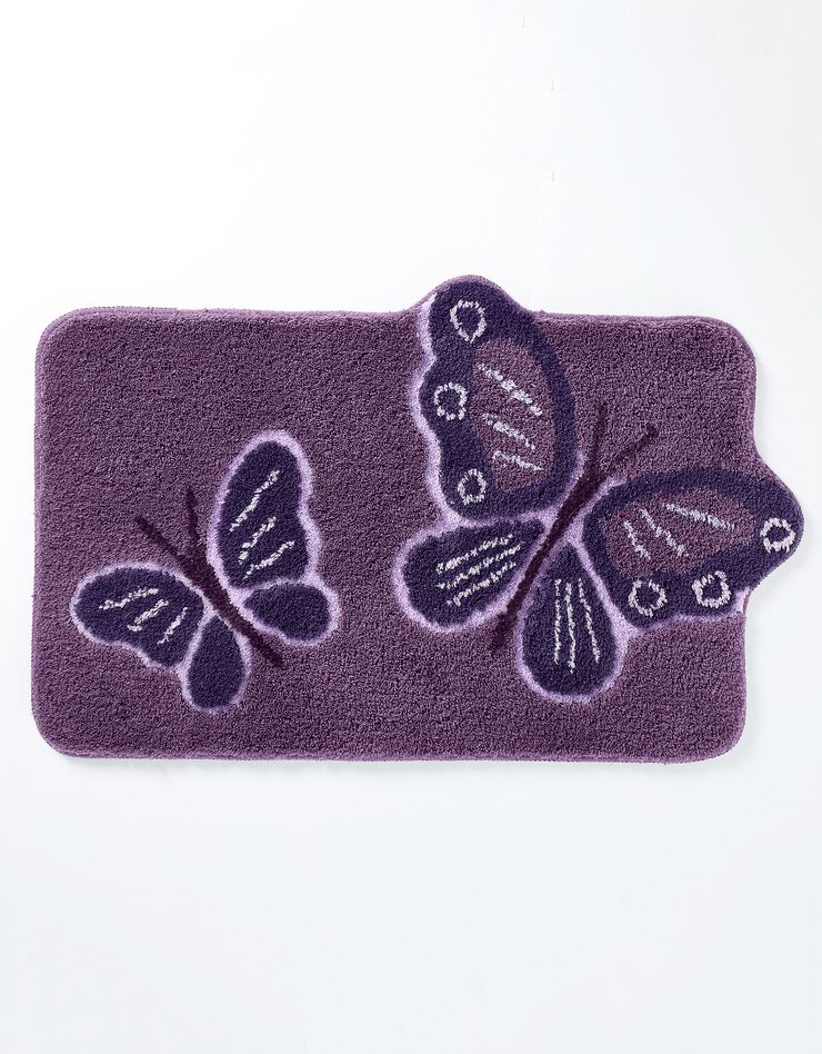Tapis de bain fantaisie Papillons (violine)