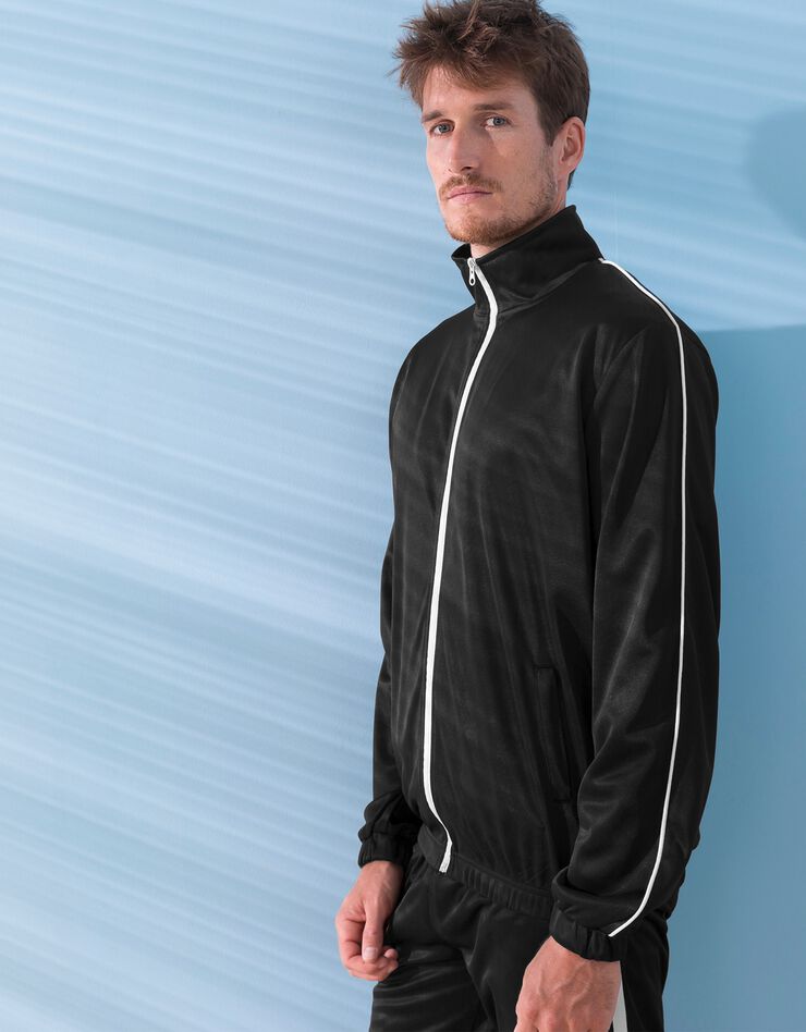 Veste sport microfibre zippée (noir) Veste sport microfibre zippée (noir)