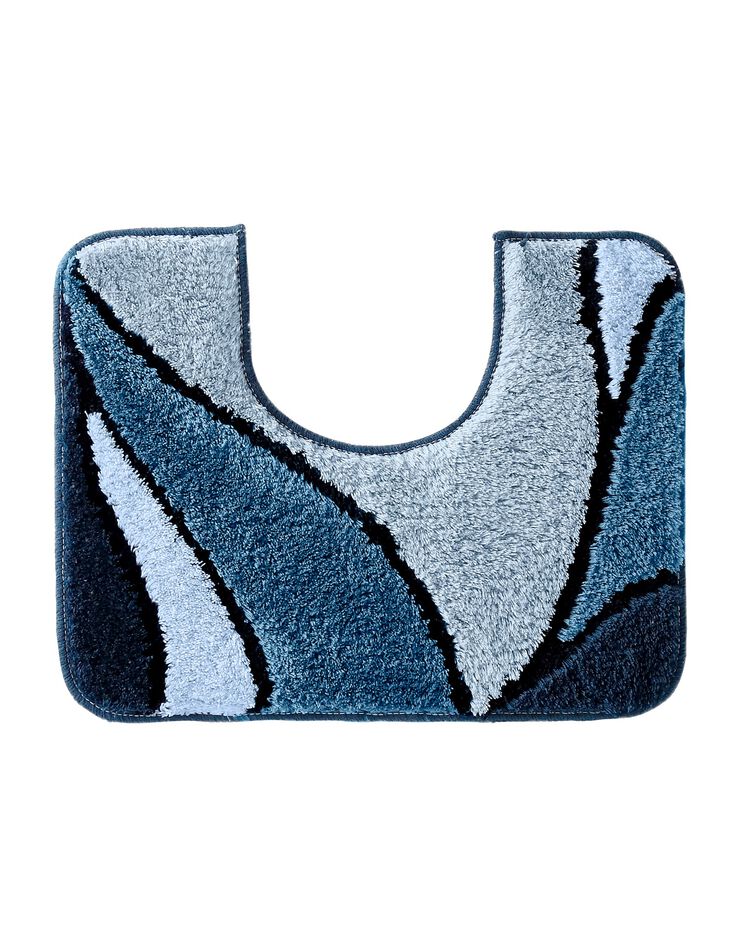 Tapis de bain motif végétal (bleu)