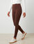 Legging taille haute sp&eacute;cial froid, molleton gratt&eacute; (chocolat)