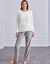 Pyjama polaire imprimé pois toucher peluche manches longues (gris)