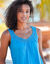 Débardeur macramé, coton-viscose (bleu)