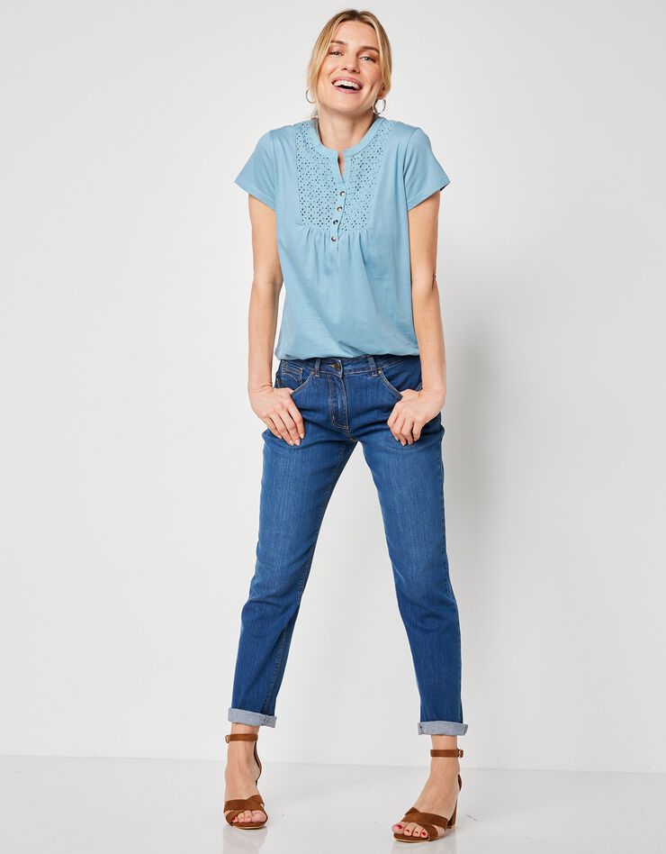 Jean stretch coupe mom (stone) Jean stretch coupe mom (stone)