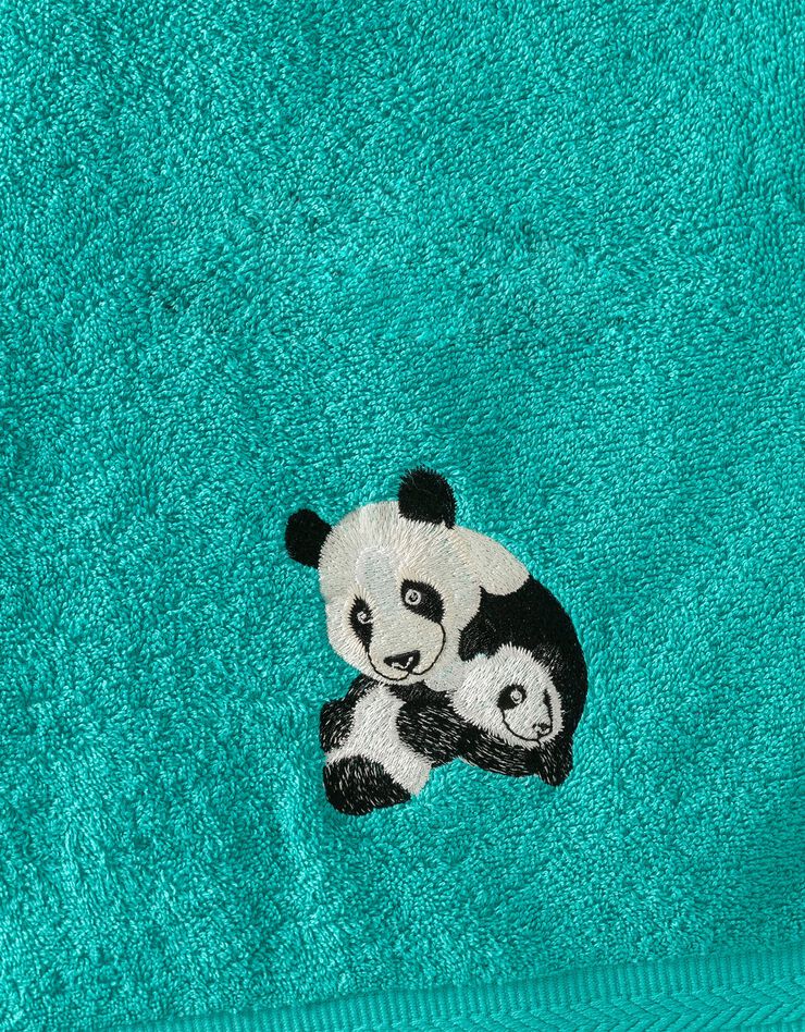Éponges brodées pandas Colombine® (émeraude)