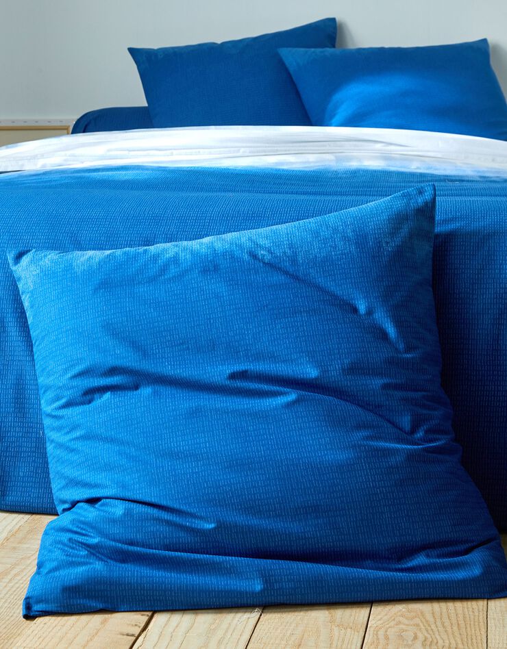 Linge de lit Abysse en coton (bleu)