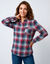 Chemise flanelle &agrave; carreaux (bleu / prune)