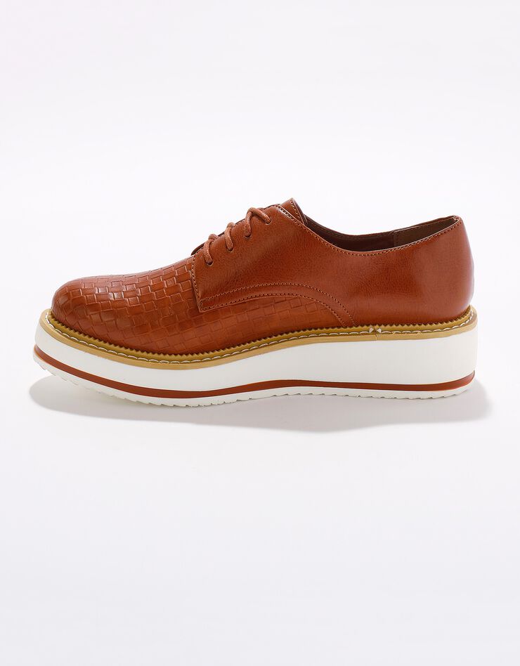 Derbies compensés effet tissé - caramel (caramel) Derbies compensés effet tissé - caramel (caramel)