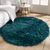 Tapis rond poils longs (&eacute;meraude)