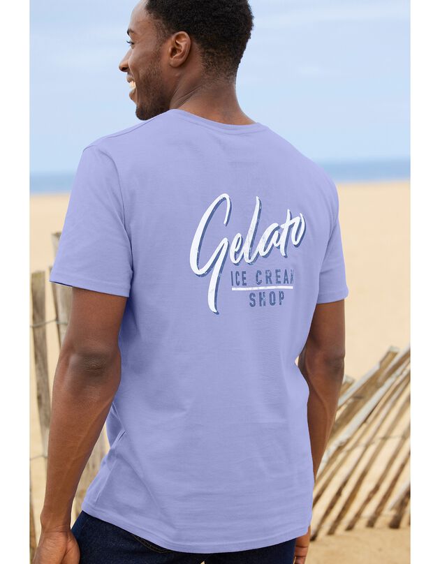 Tee-shirt motif placé devant et dos (mauve) Tee-shirt motif placé devant et dos (mauve)