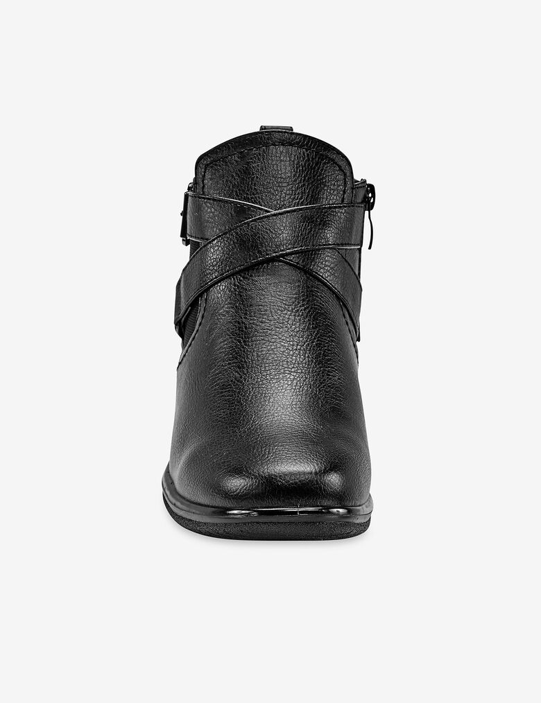Bottes Derby zippées noires à 8 œillets et finition brillante