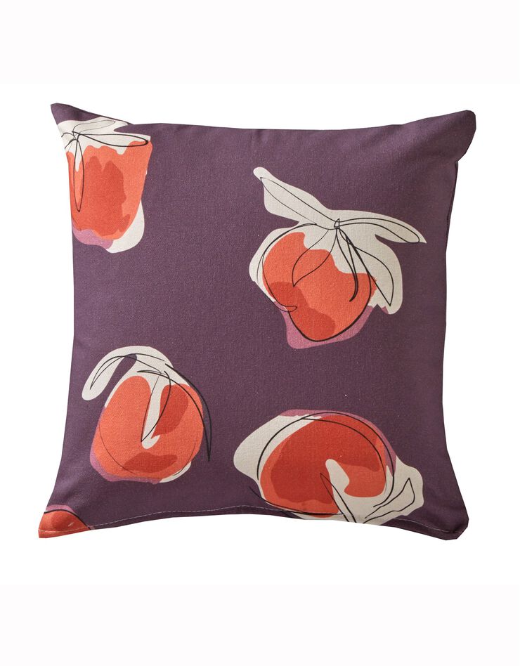 Housse de coussin, collection "Odette Lepeltier" - lot de 2 (prune / terracotta)