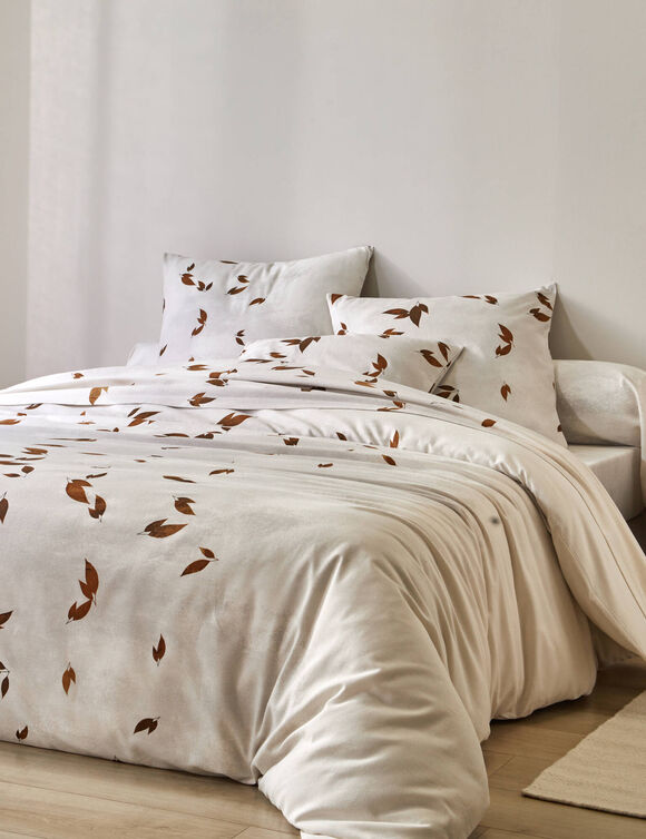 Linge de lit Automne en flanelle imprimée (blanc)