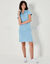 Robe droite col polo unie, maille stretch (bleu ciel)